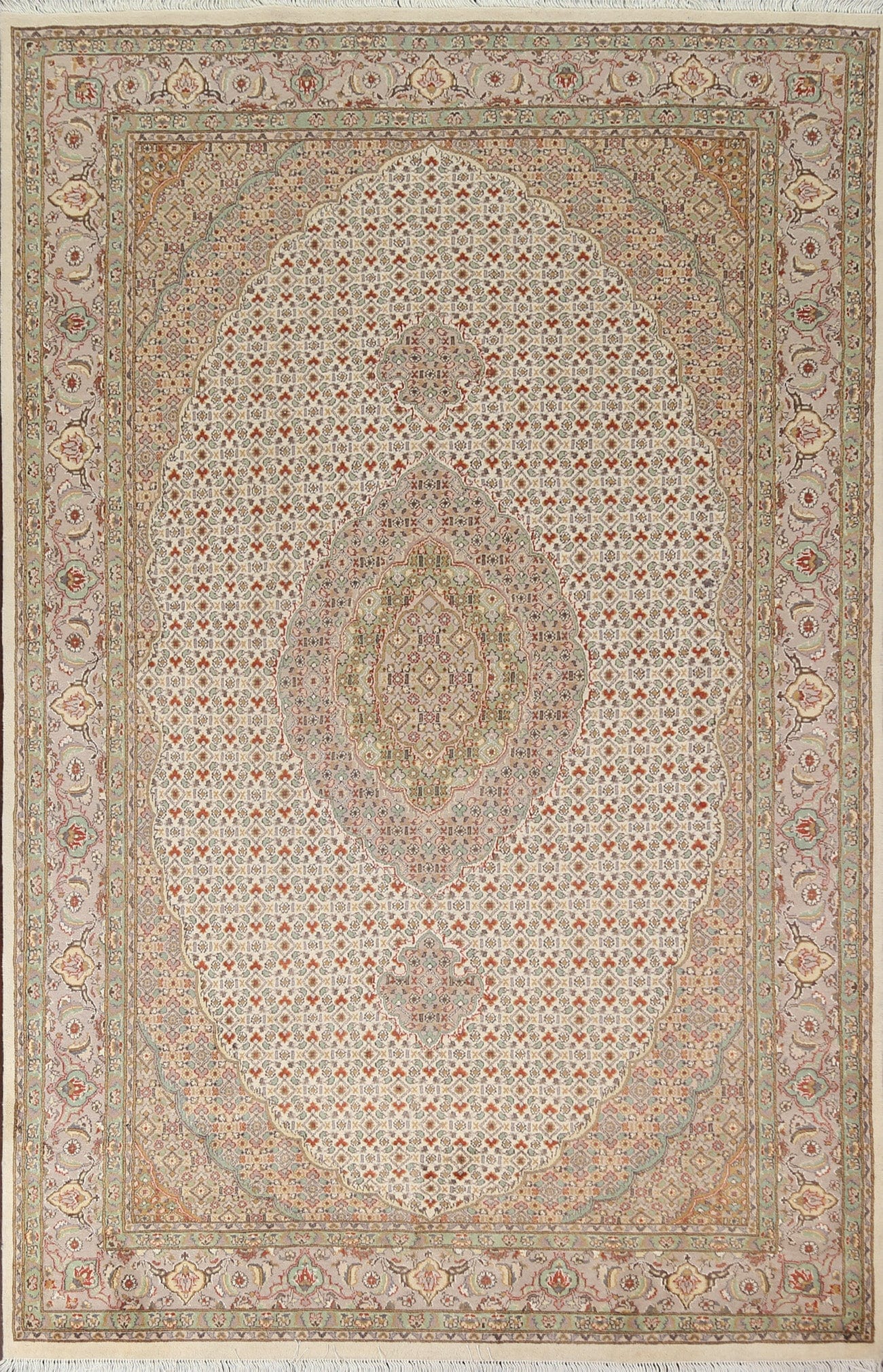 Vegetable Dye Tabriz Mahi Persian Area Rug 6x9