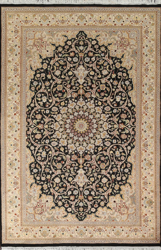 Vegetable Dye Tabriz Wool/ Silk Area Rug 6x9