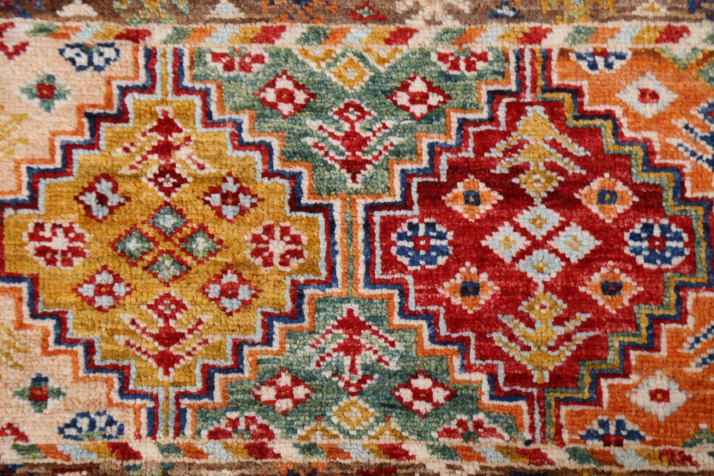 Vegetable Dye Kazak Handmade Rug 3x6