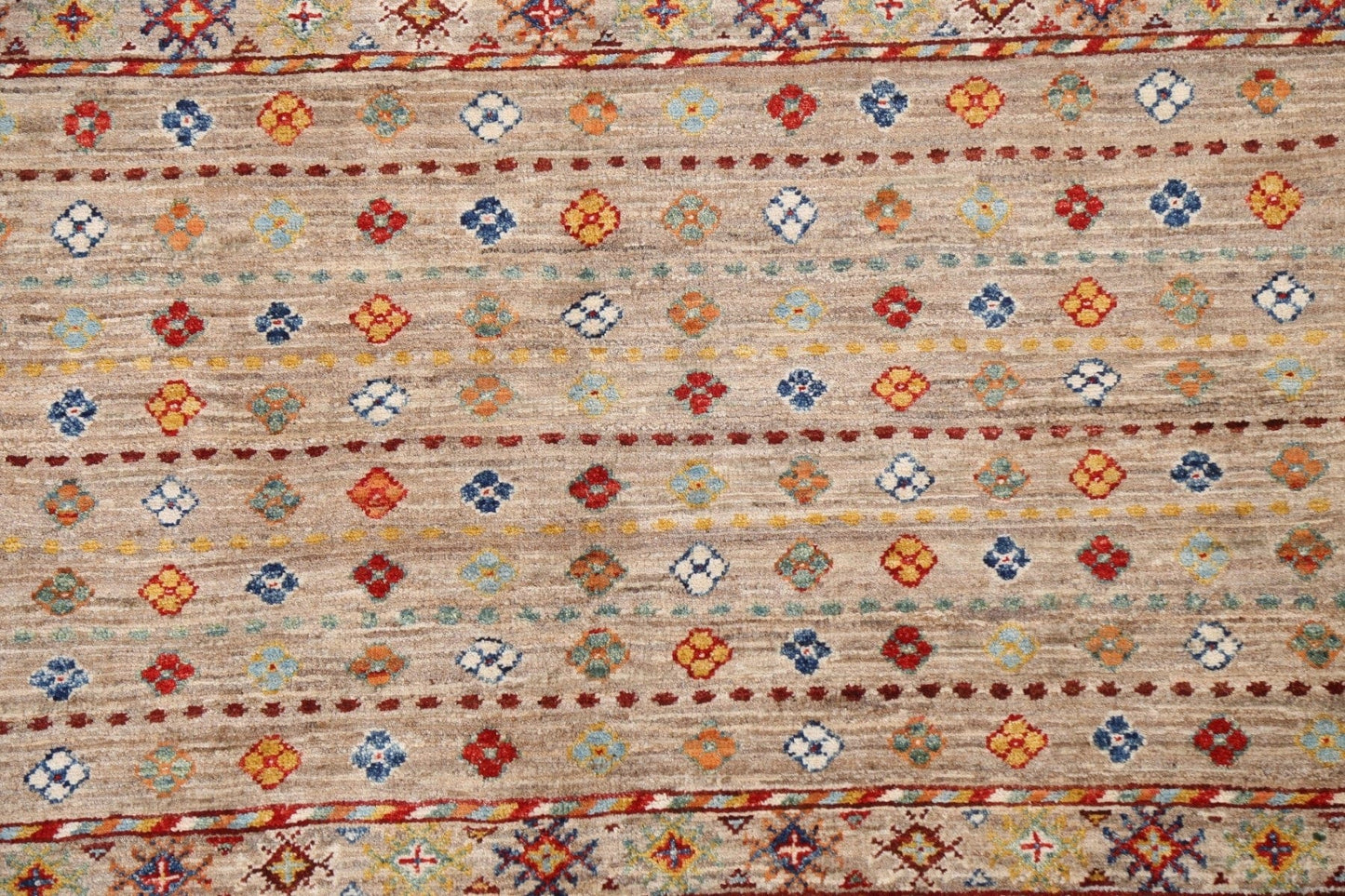 Vegetable Dye Kazak Wool Handmade Rug 3x5