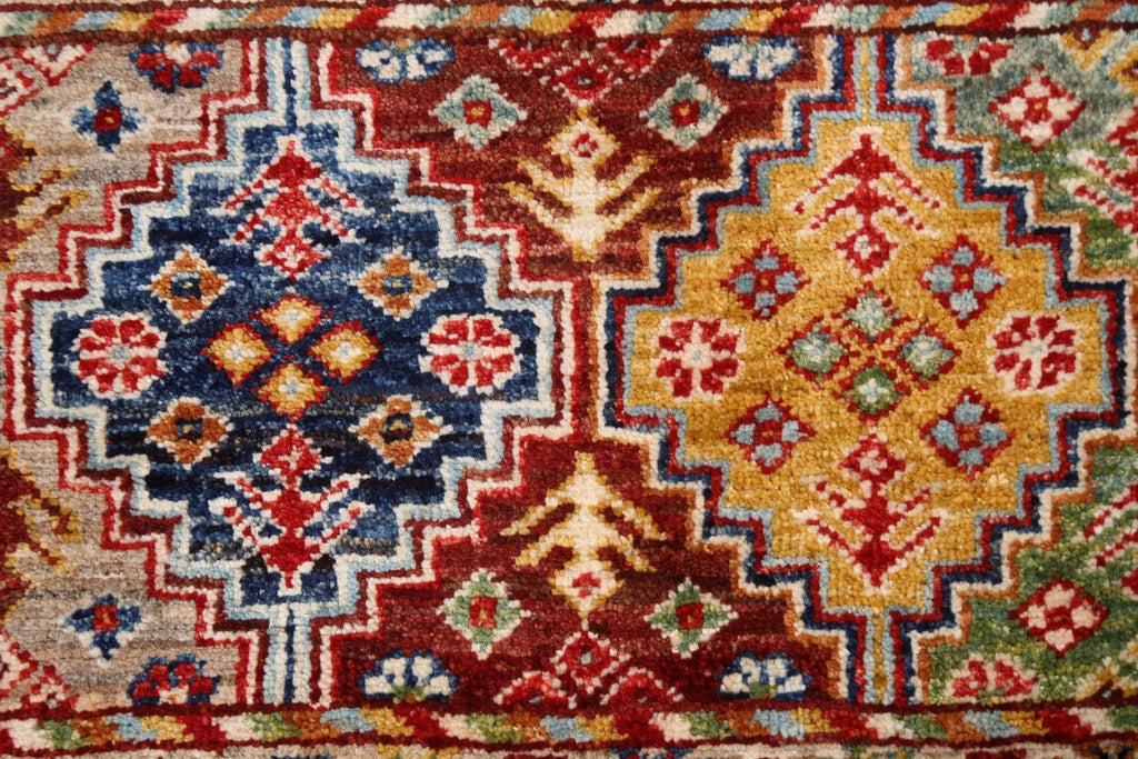 Vegetable Dye Kazak Wool Handmade Rug 3x5