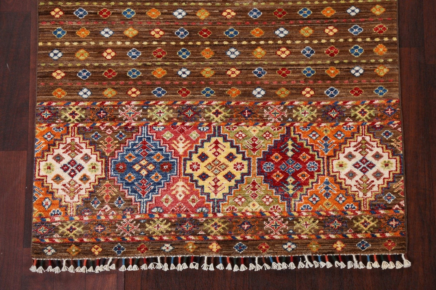 Vegetable Dye Kazak Handmade Wool Rug 3x5