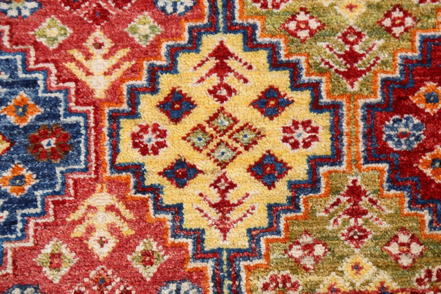 Vegetable Dye Kazak Handmade Wool Rug 3x5