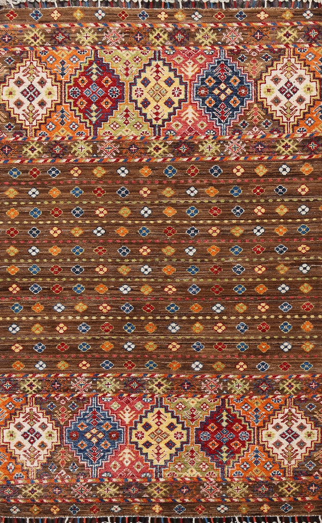 Vegetable Dye Kazak Handmade Wool Rug 3x5