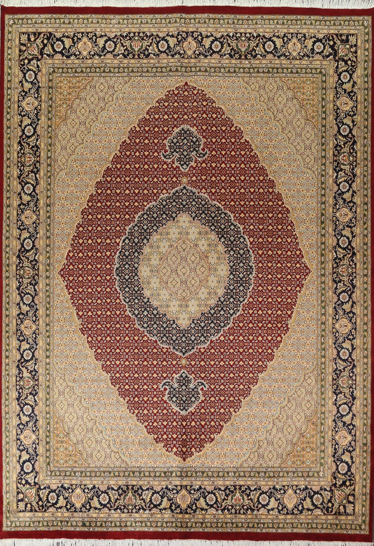 Vegetable Dye Tabriz Mahi Persian Area Rug 8x10