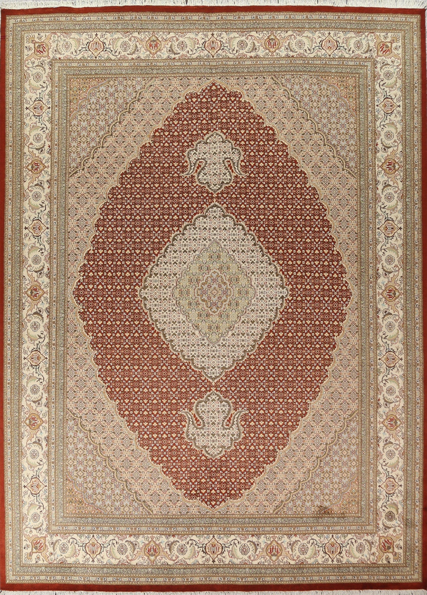 Vegetable Dye Tabriz Mahi Persian Area Rug 9x12