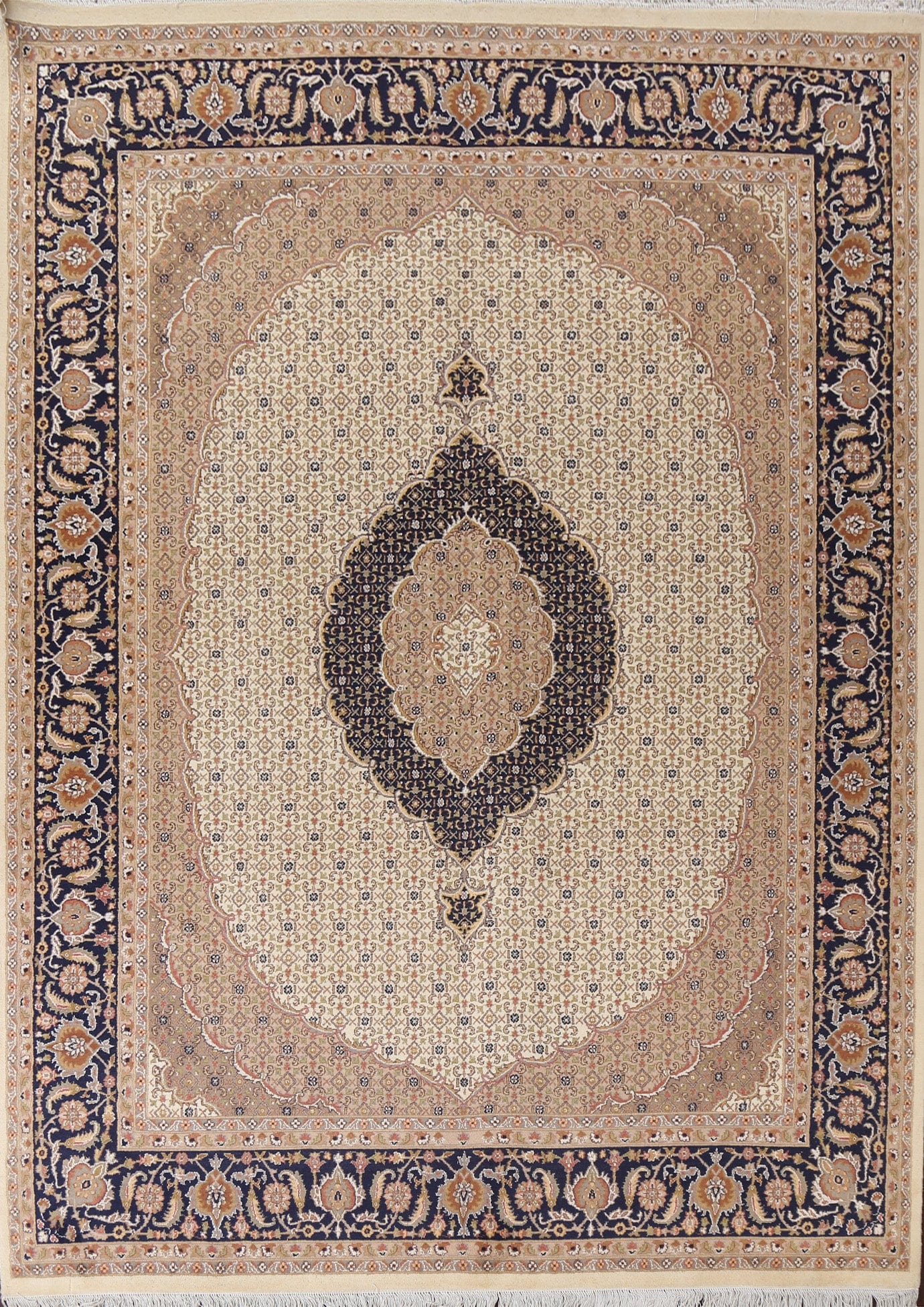 Vegetable Dye Tabriz Mahi Persian Area Rug 8x10