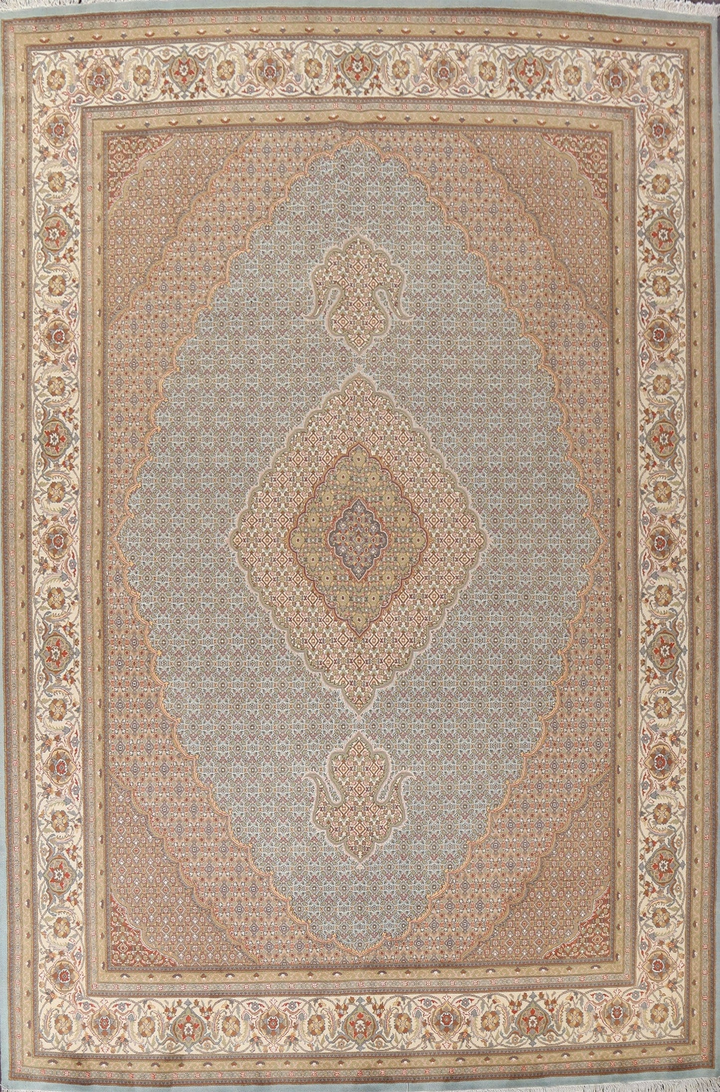 Vegetable Dye Tabriz Mahi Persian Area Rug 9x13