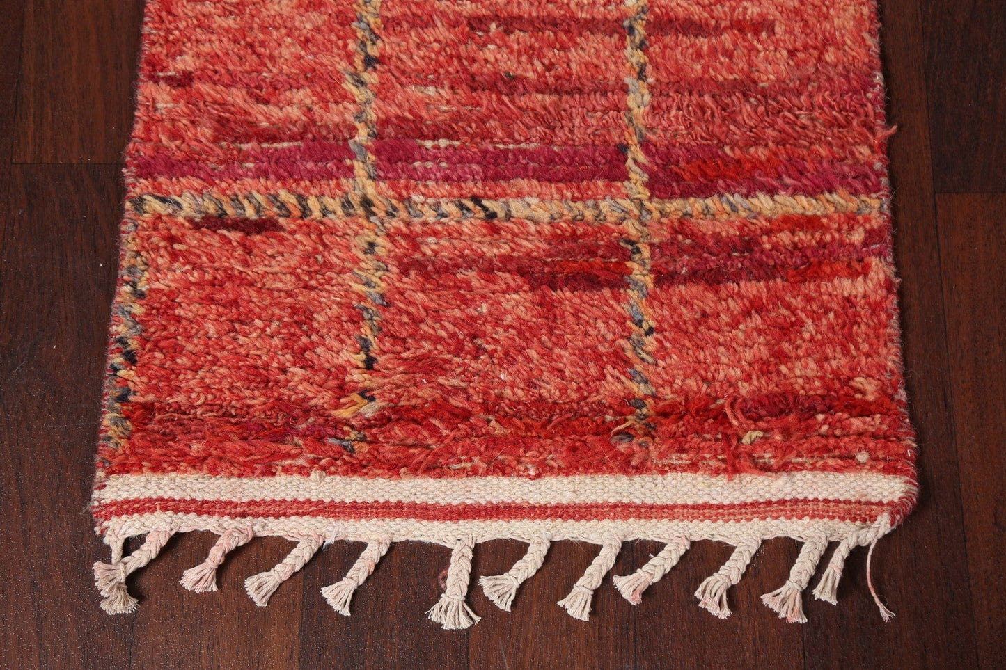 Handmade Moroccan Wool Runner Rug 2x17