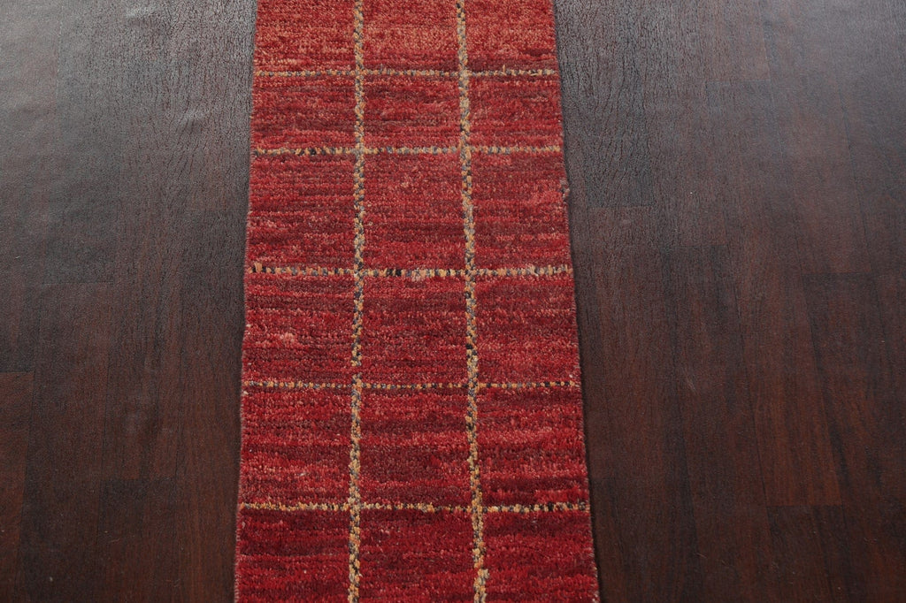 Handmade Moroccan Wool Runner Rug 2x17