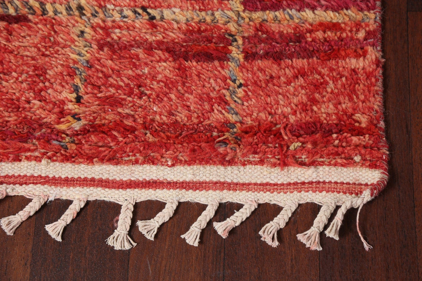 Handmade Moroccan Wool Runner Rug 2x17