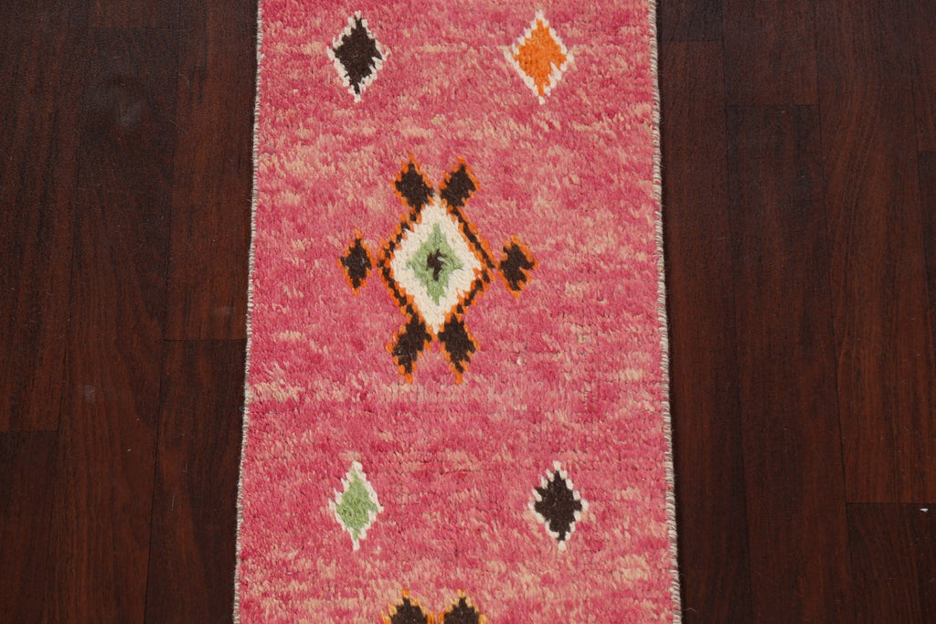 Tribal Moroccan Wool Runner Rug 2x9