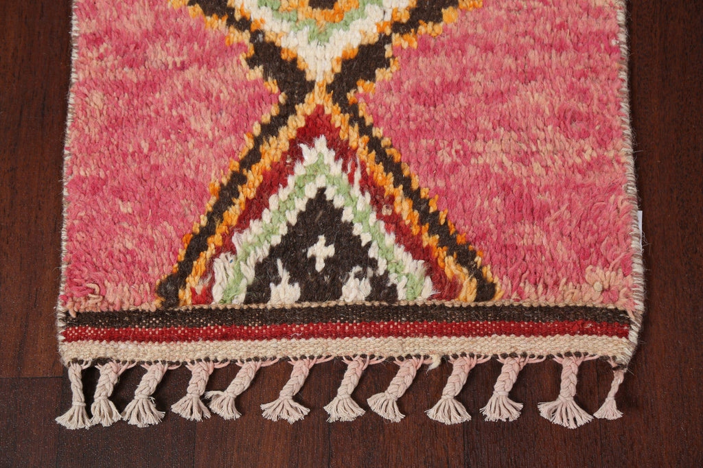 Tribal Moroccan Wool Runner Rug 2x9