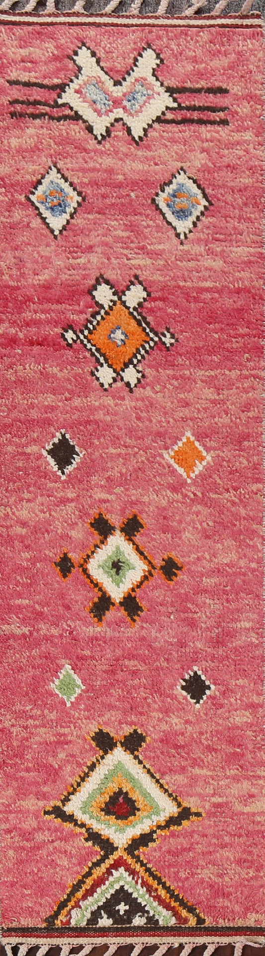 Tribal Moroccan Wool Runner Rug 2x9