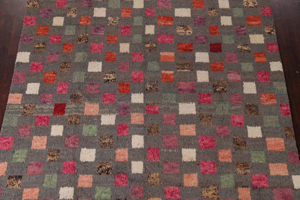 Checkered Moroccan Wool Area Rug 8x11