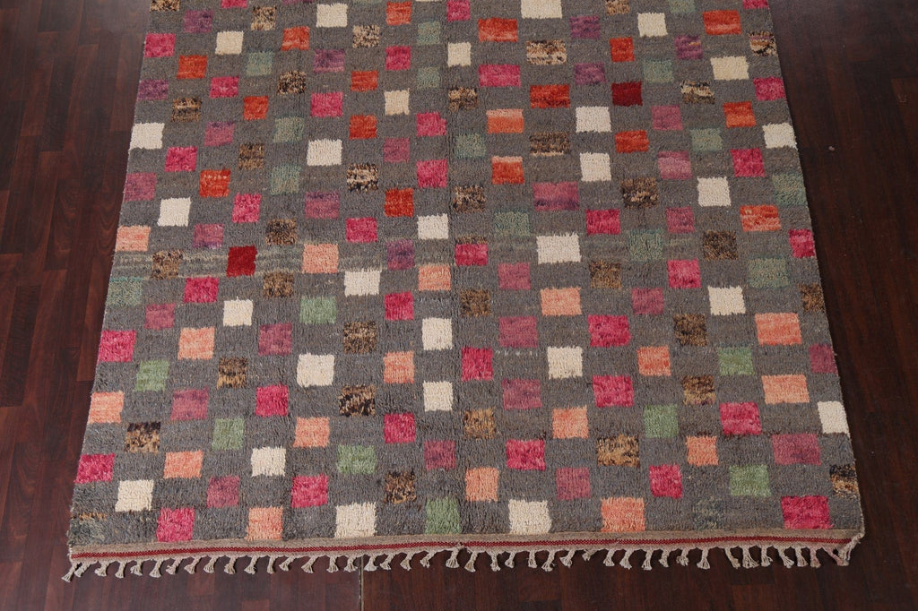 Checkered Moroccan Wool Area Rug 8x11