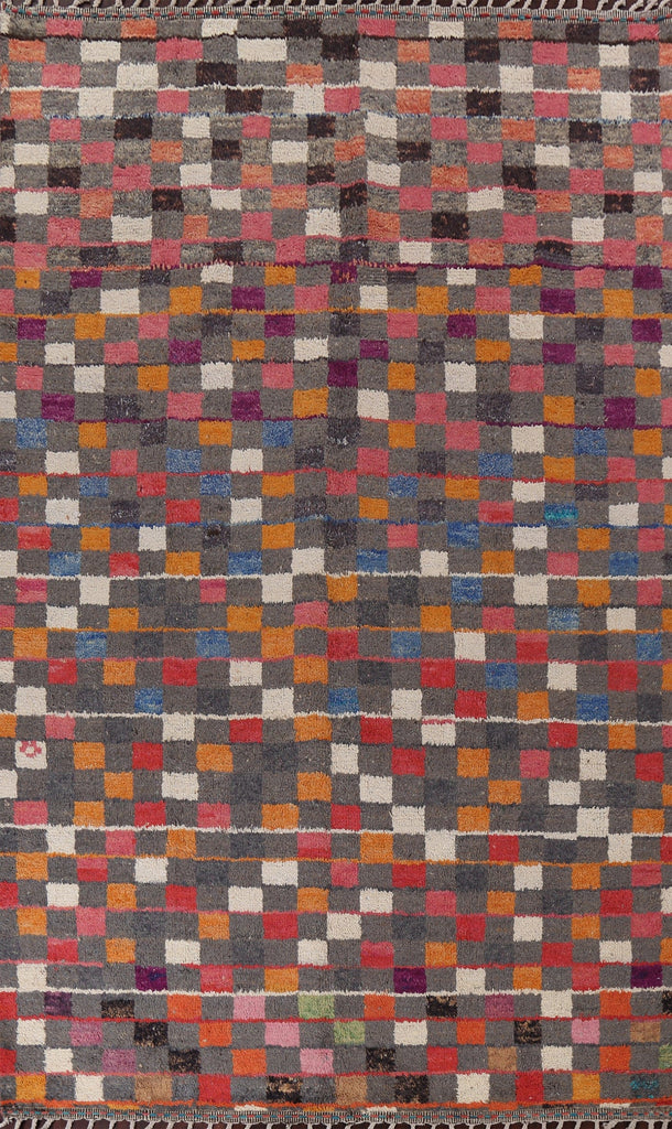 Checkered Moroccan Wool Area Rug 9x13