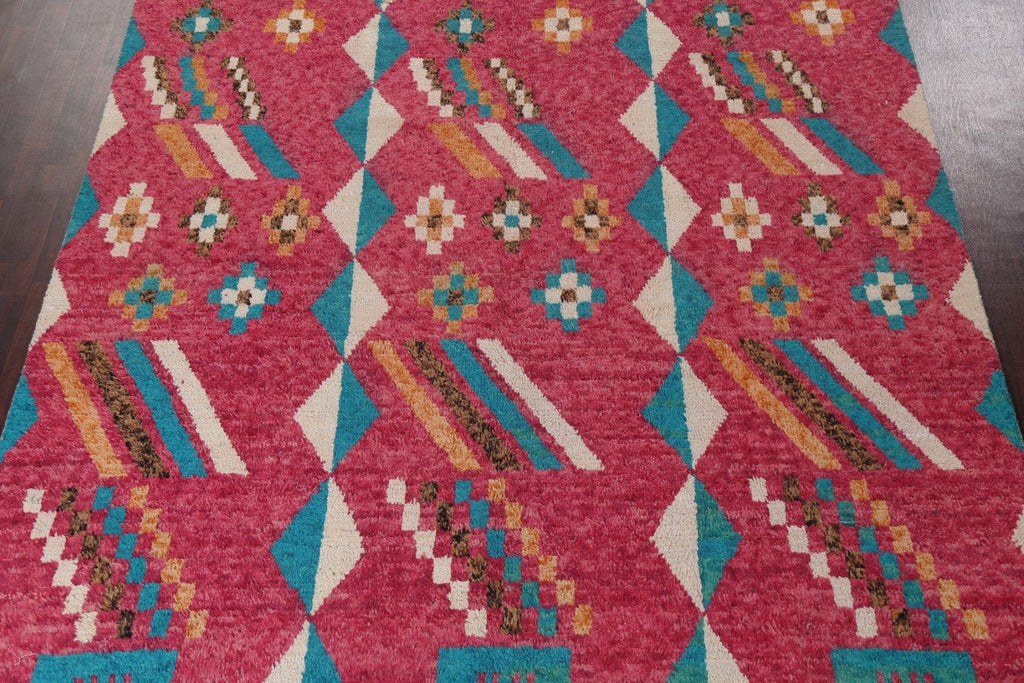 Geometric Moroccan Wool Area Rug 9x13