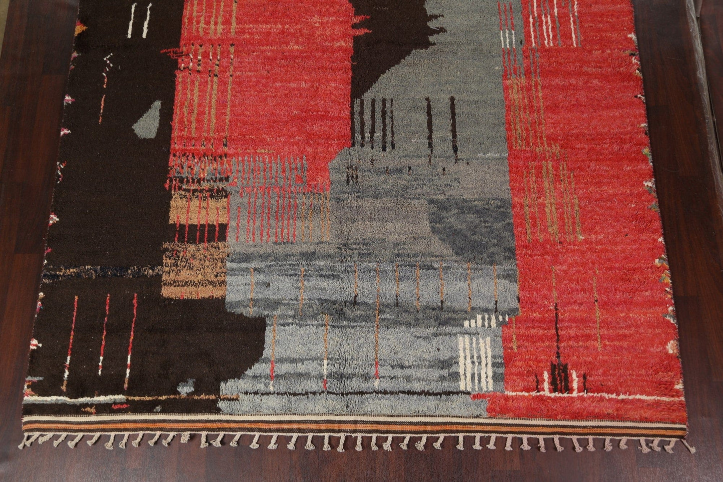 Abstract Moroccan Handmade Wool Rug 10x15