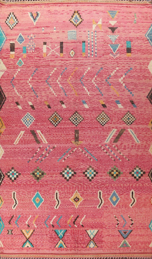 Tribal Moroccan Handmade Wool Rug 10x15