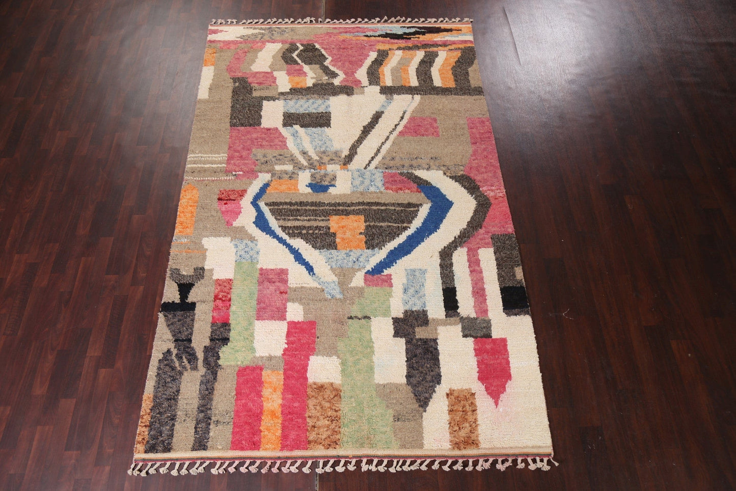 Abstract Moroccan Wool Area Rug 7x11