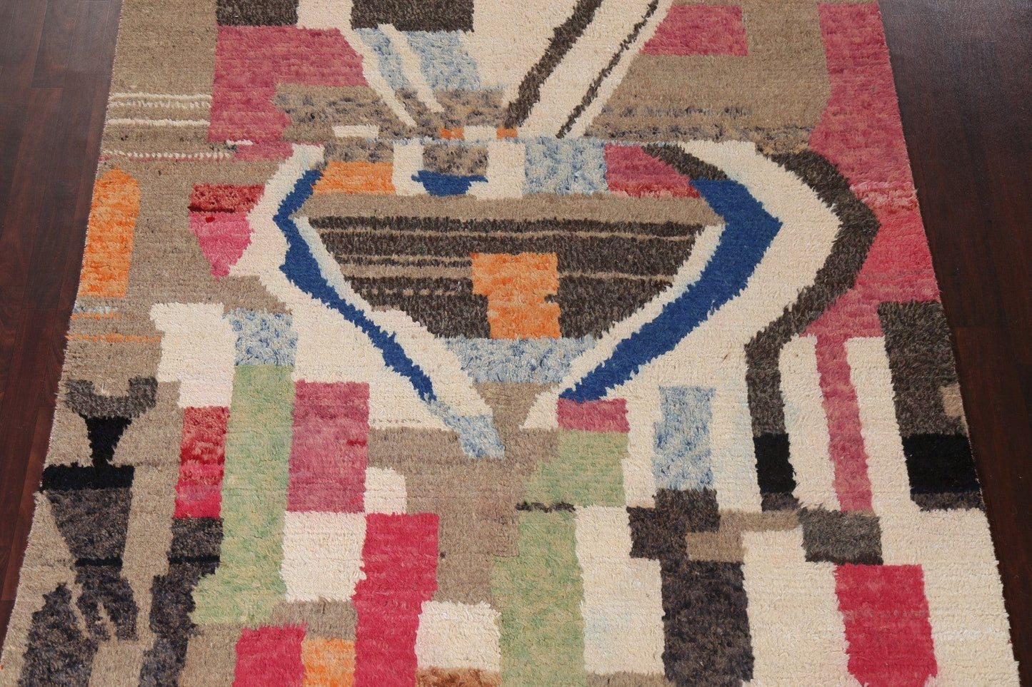 Abstract Moroccan Wool Area Rug 7x11