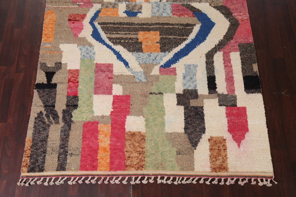 Abstract Moroccan Wool Area Rug 7x11