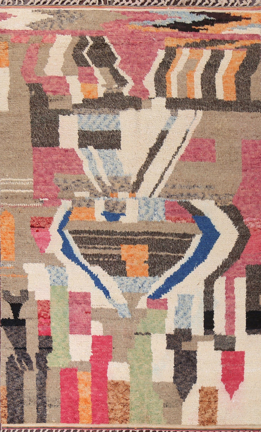 Abstract Moroccan Wool Area Rug 7x11