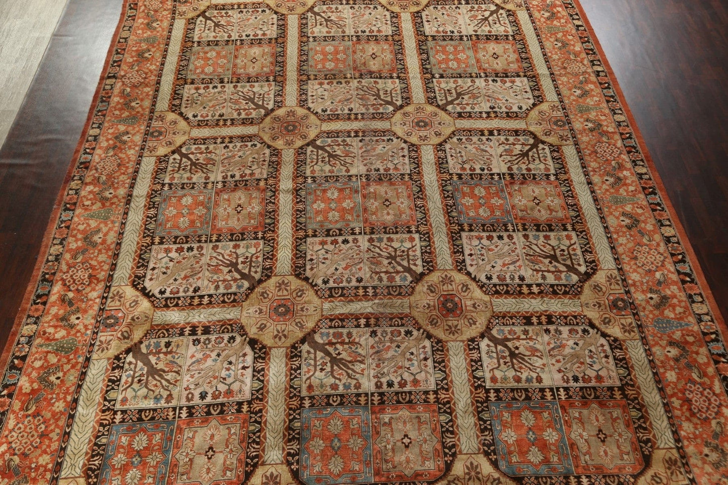 Antique Vegetable Dye Tabriz Haj Jalili Persian Rug 14x20