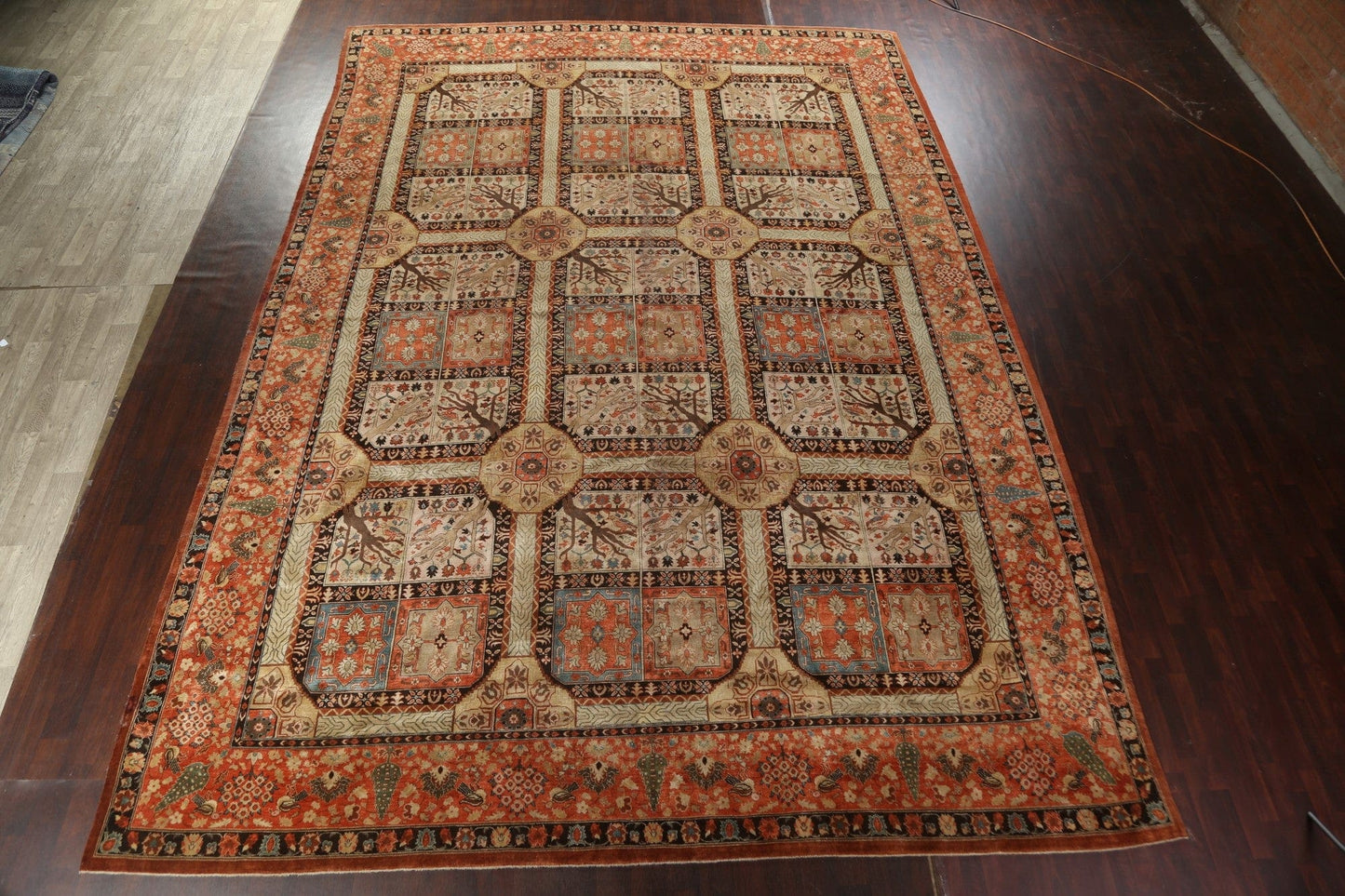 Antique Vegetable Dye Tabriz Haj Jalili Persian Rug 14x20