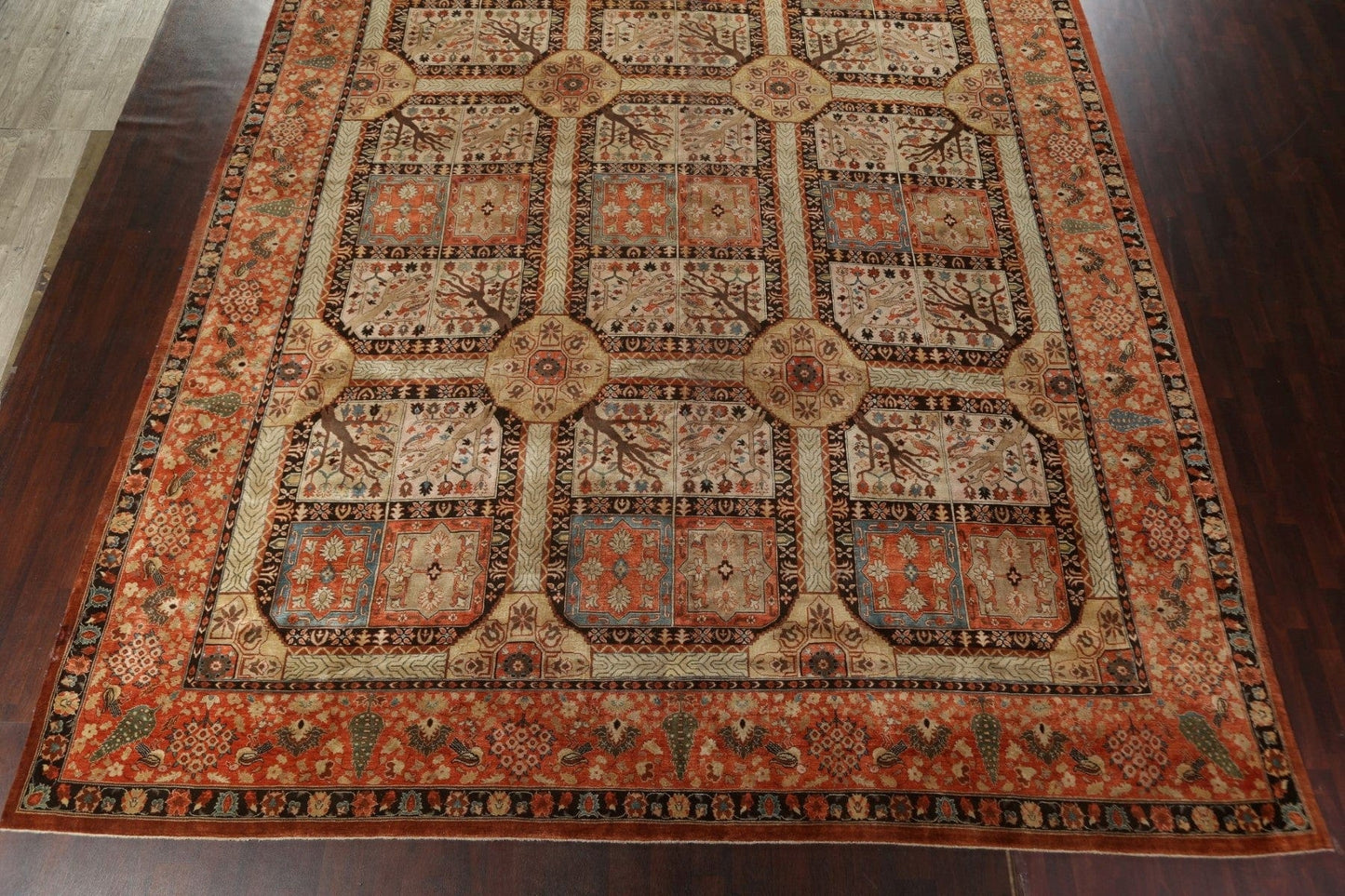 Antique Vegetable Dye Tabriz Haj Jalili Persian Rug 14x20