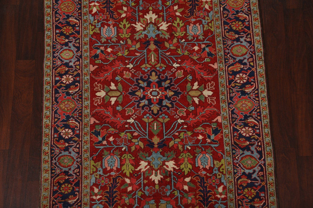 Antique Vegetable Dye Heriz Serapi Persian Area Rug 5x7