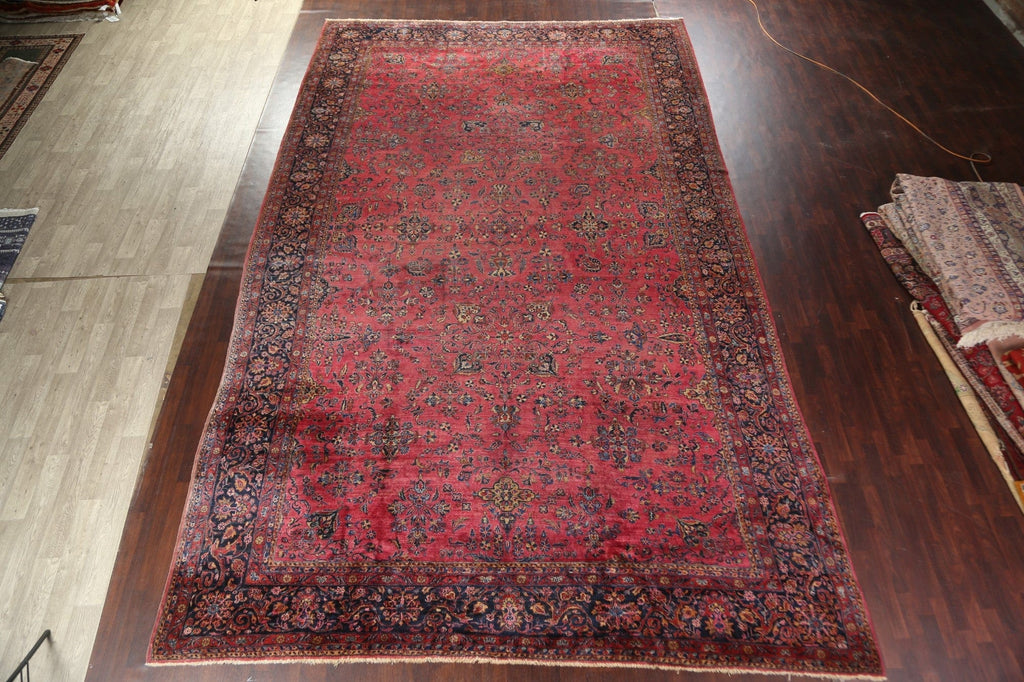 Antique Large Sarouk Vegetable Dye Persian Rug 12x20