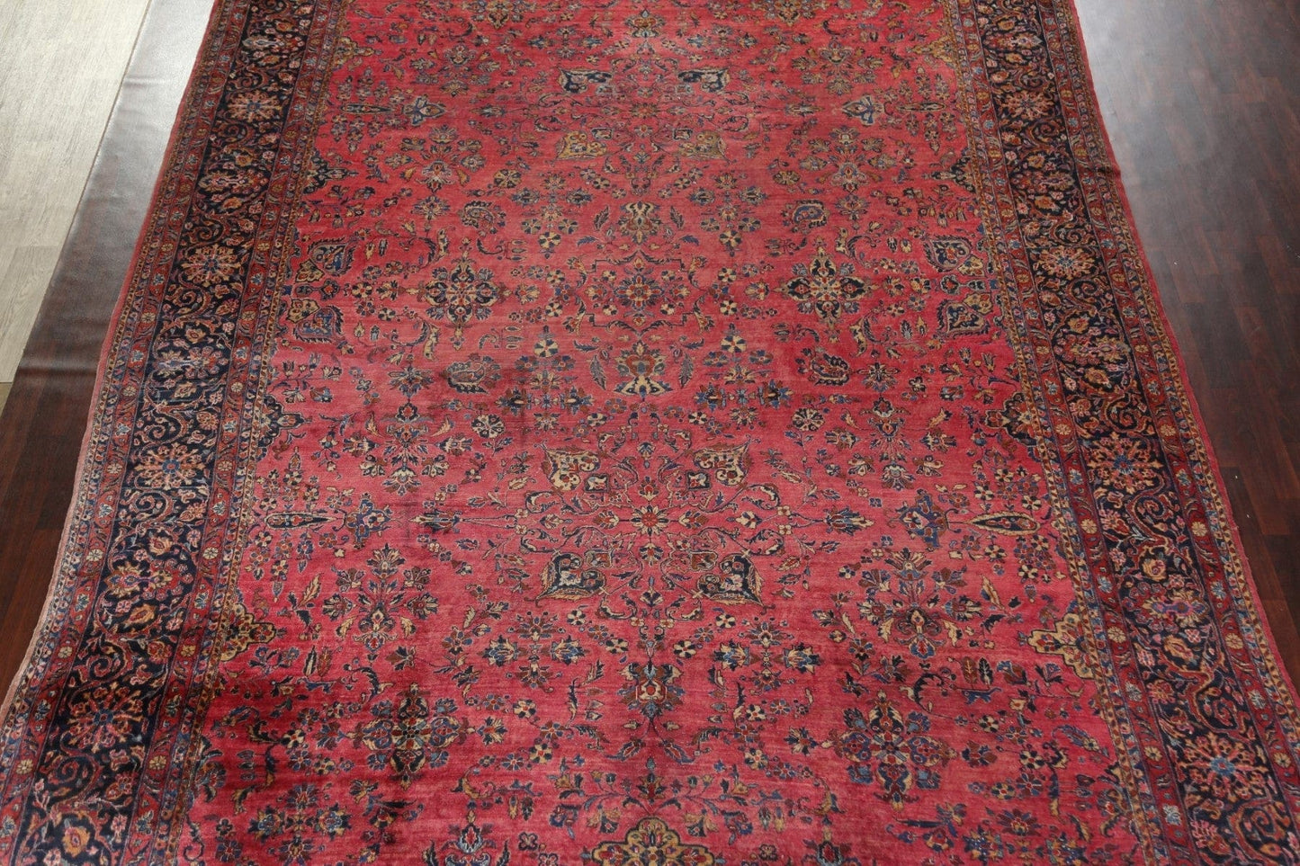 Antique Large Sarouk Vegetable Dye Persian Rug 12x20