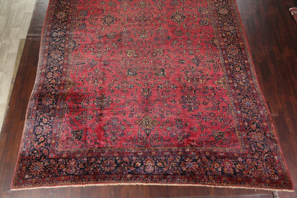 Antique Large Sarouk Vegetable Dye Persian Rug 12x20