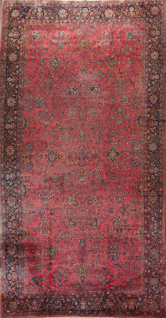 Antique Large Sarouk Vegetable Dye Persian Rug 12x20