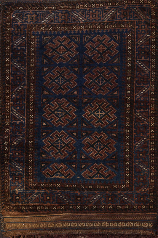 Antique Saddle Bag Oriental Wool Handmade Rug 2x3