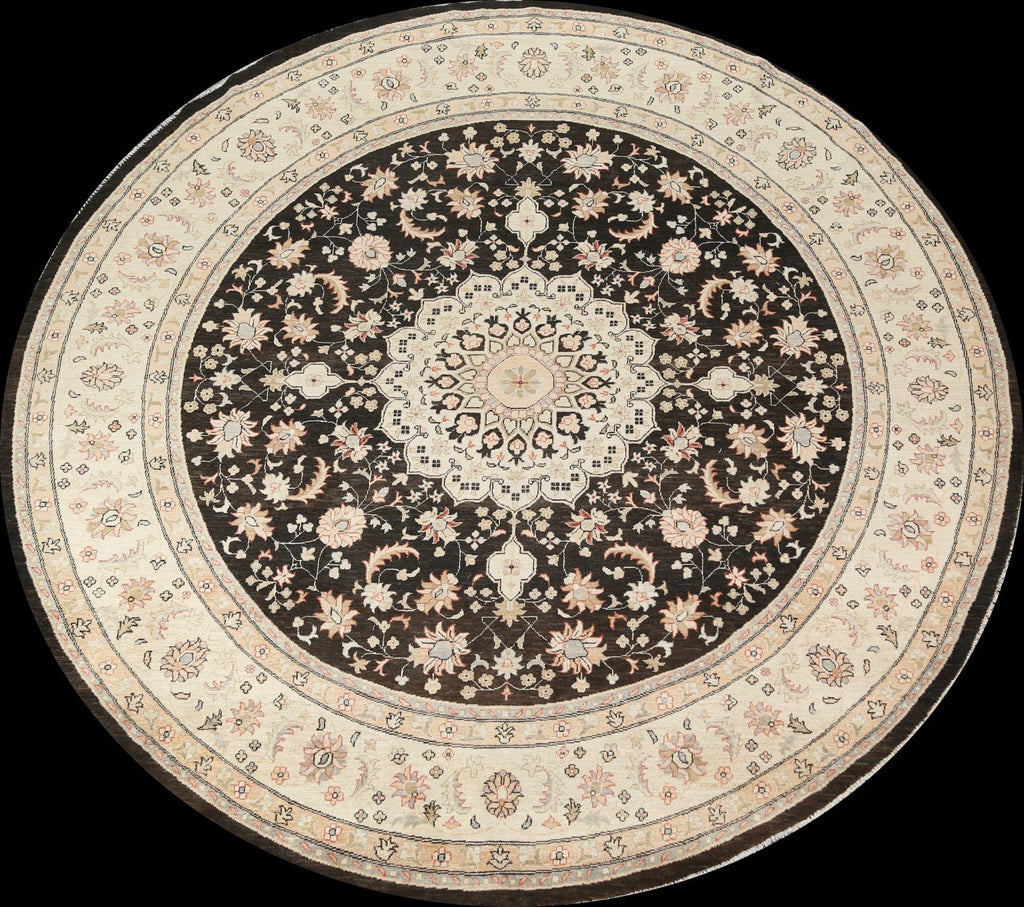 Wool Oushak Chobi Oriental Round Rug 10x10