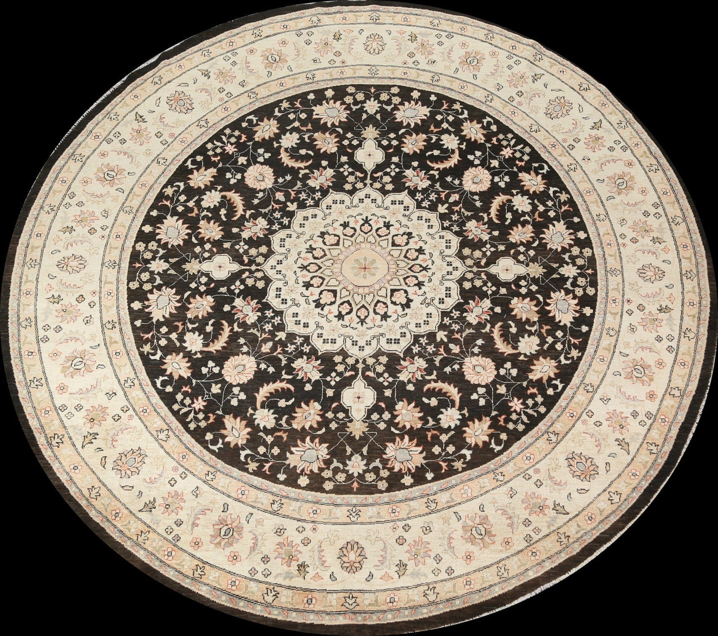 Wool Oushak Chobi Oriental Round Rug 10x10