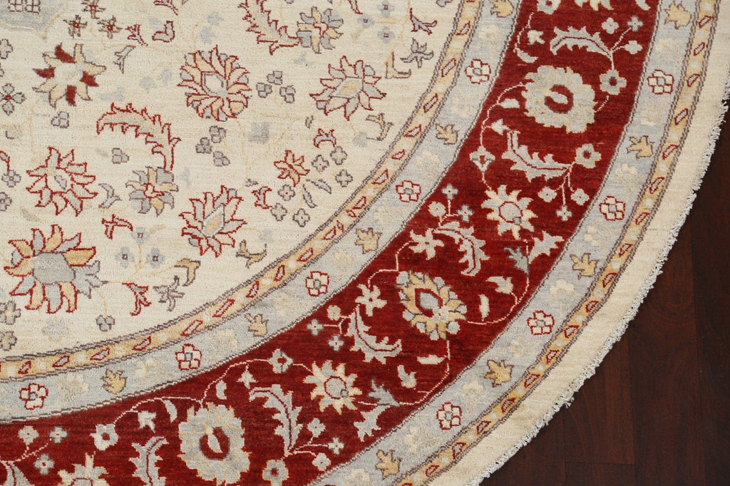 Round Oushak Chobi Oriental Area Rug 10x10