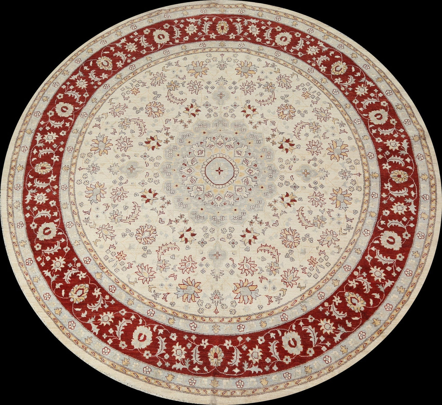 Round Oushak Chobi Oriental Area Rug 10x10