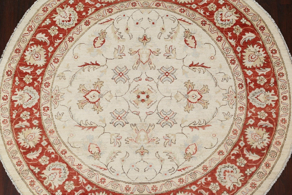 Floral Oushak Chobi Area Round Rug 6x6