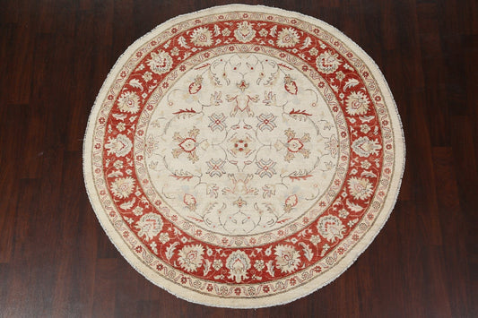 Floral Oushak Chobi Area Round Rug 6x6