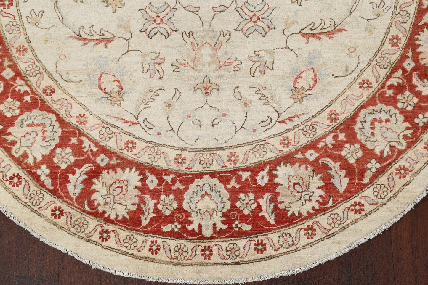 Floral Oushak Chobi Area Round Rug 6x6