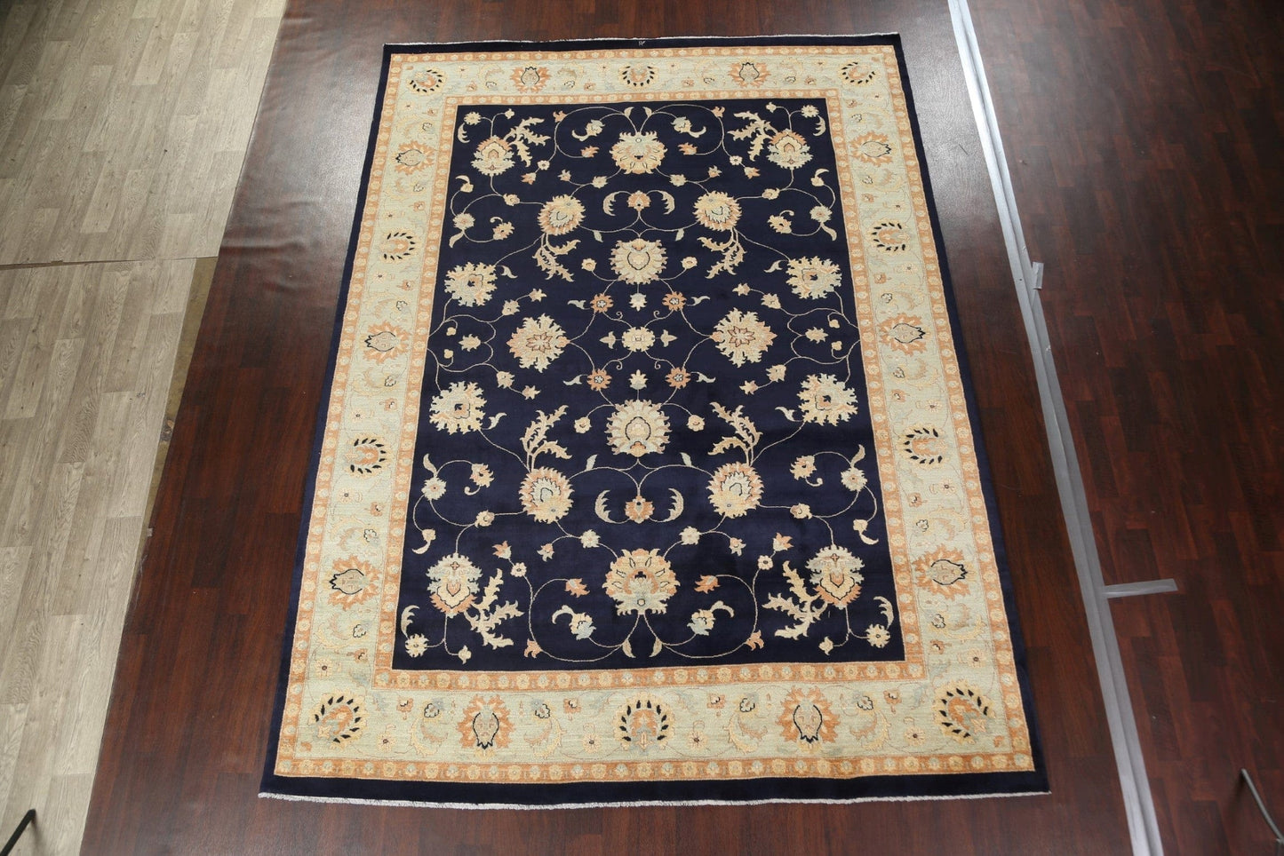 Navy Blue Oushak Chobi Handmade Area Rug 9x12