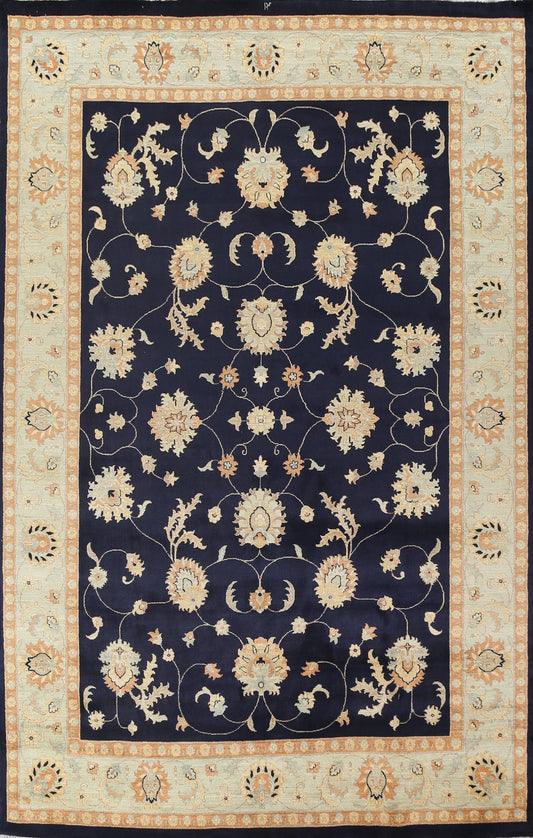 Navy Blue Oushak Chobi Handmade Area Rug 9x12