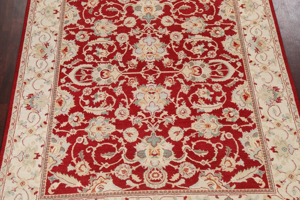 Red Oushak Chobi Handmade Area Rug 8x10