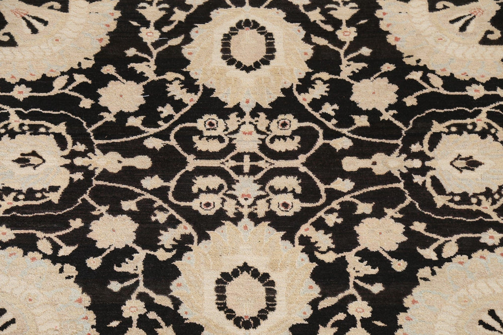 Black Oushak Chobi Handmade Wool Rug 8x10