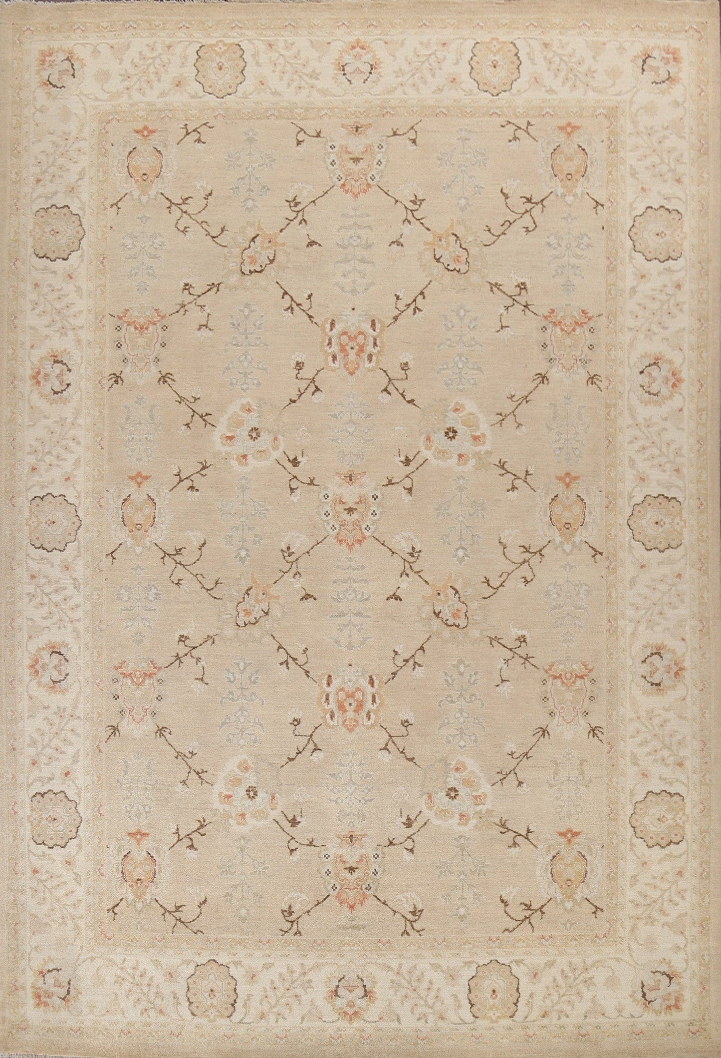 Vegetable Dye Oushak Chobi Wool Area Rug 9x12