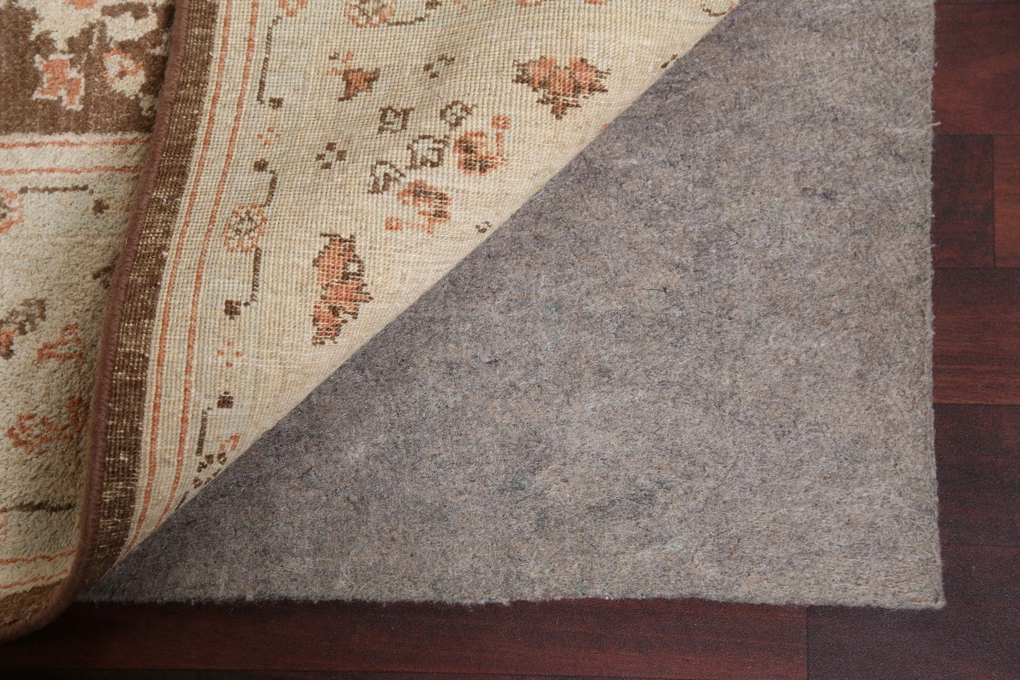 Brown Floral Oushak Chobi Wool Area Rug 6x9